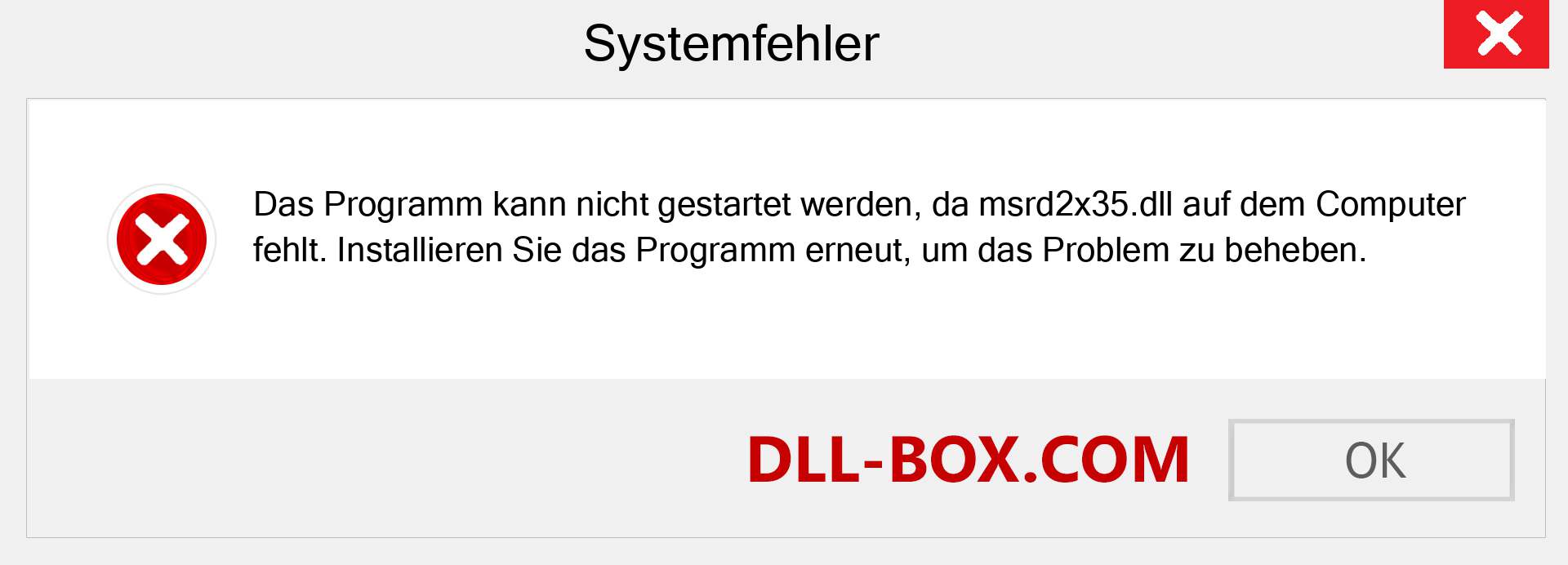 msrd2x35.dll-Datei fehlt?. Download für Windows 7, 8, 10 - Fix msrd2x35 dll Missing Error unter Windows, Fotos, Bildern